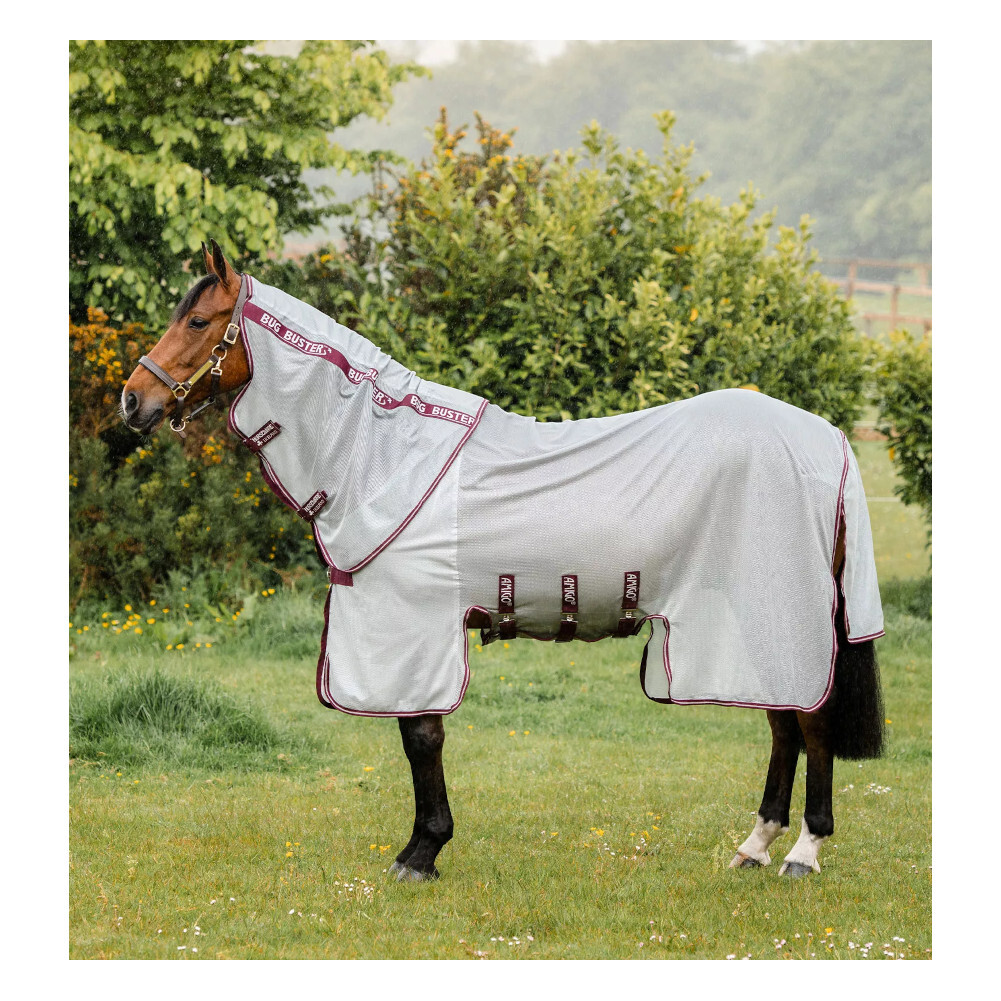 HORSEWARE IRELAND Amigo Vamoose Silver and Burgundy Bug Buster w/ No-Fly Zone