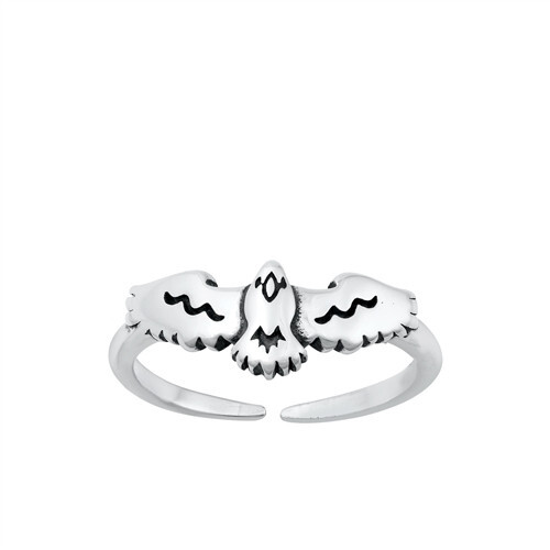 Eagle bird sterling silver toe rings