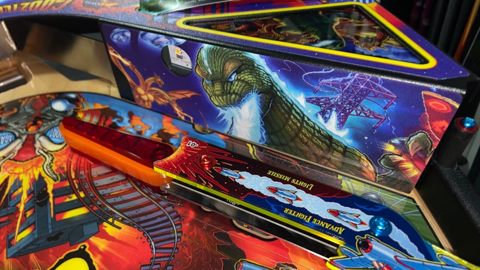 GODZILLA Pinball Mod DECAL Apron Wall ( SOLD AS A PAIR)