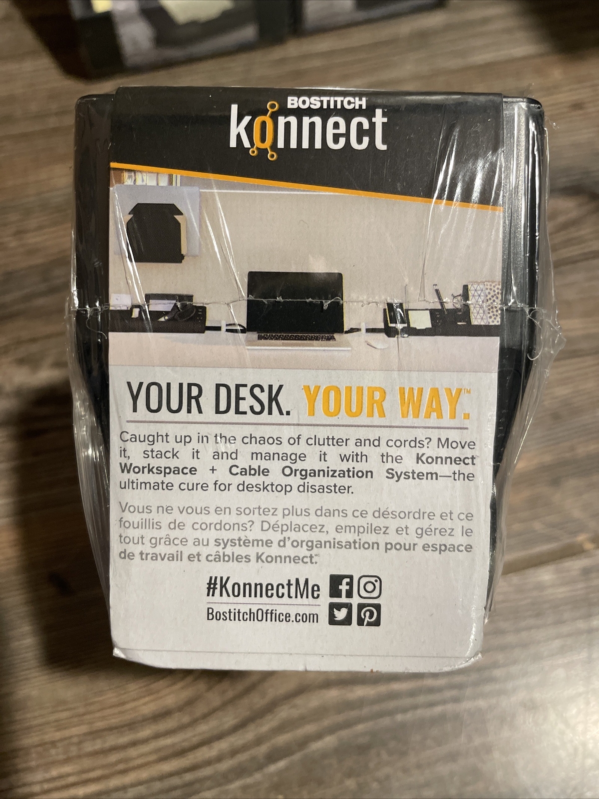 BOSTITCH KONNECT 2 Piece Set-Sticky Note Holder-Storage Bin- Black