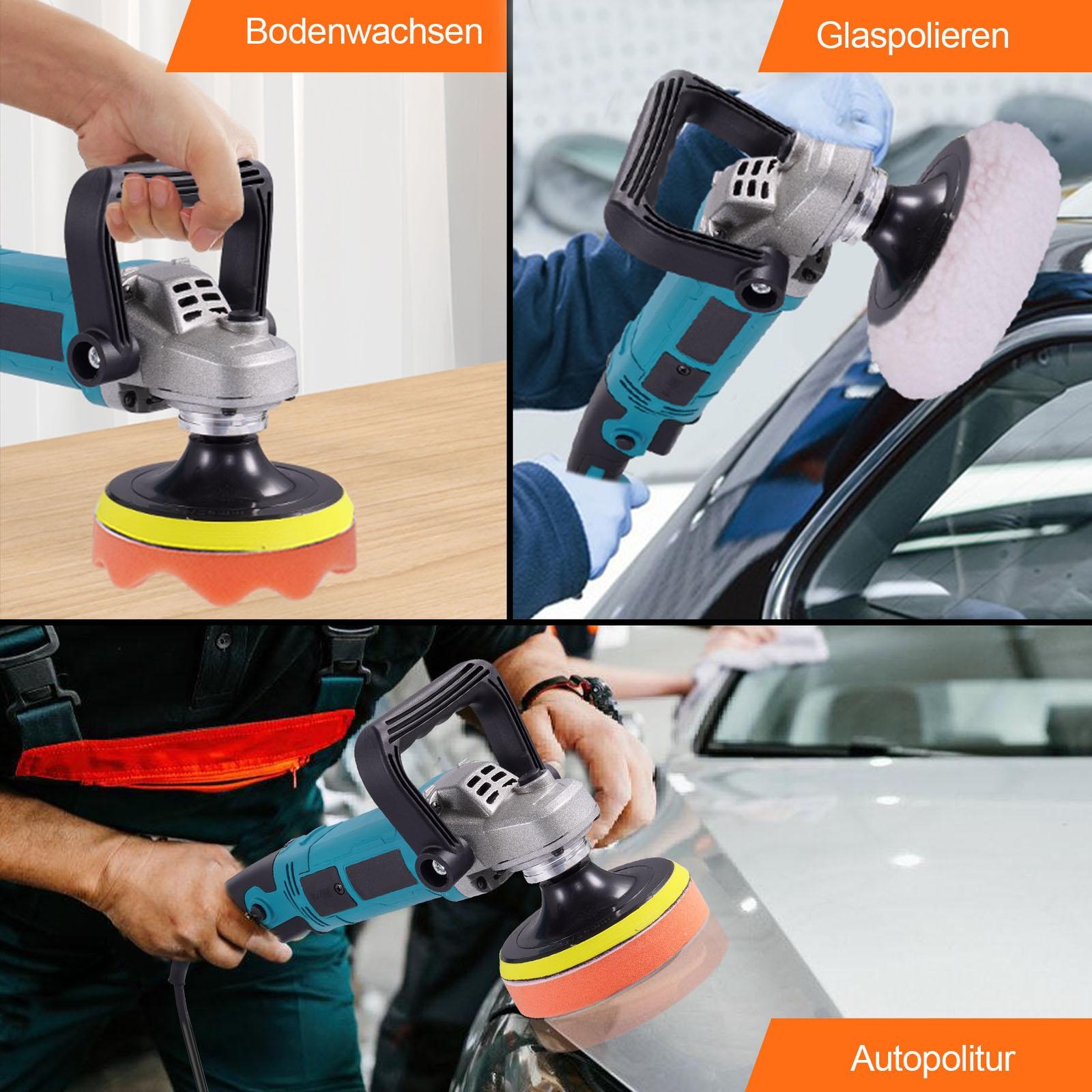 1600W Electric Car Polisher Kit Buffer Sander Variable Speed Polishing Machine