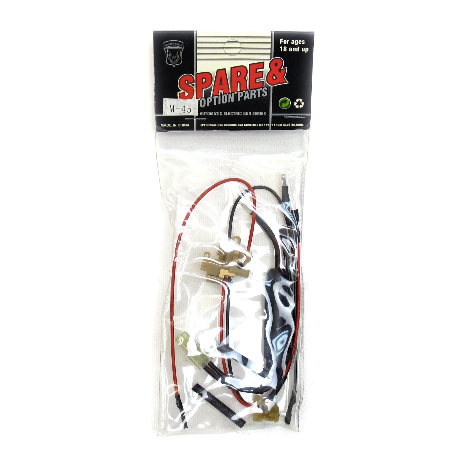 JG Airsoft Parts M-45 AEG Electric Battery Fused Wiring Replacement V2 Gear Box