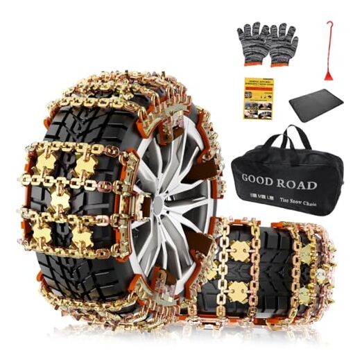 Upgrade Alloy Steel Tire Chains for Car/SUV/Pickup Truks, 188mm-255mm