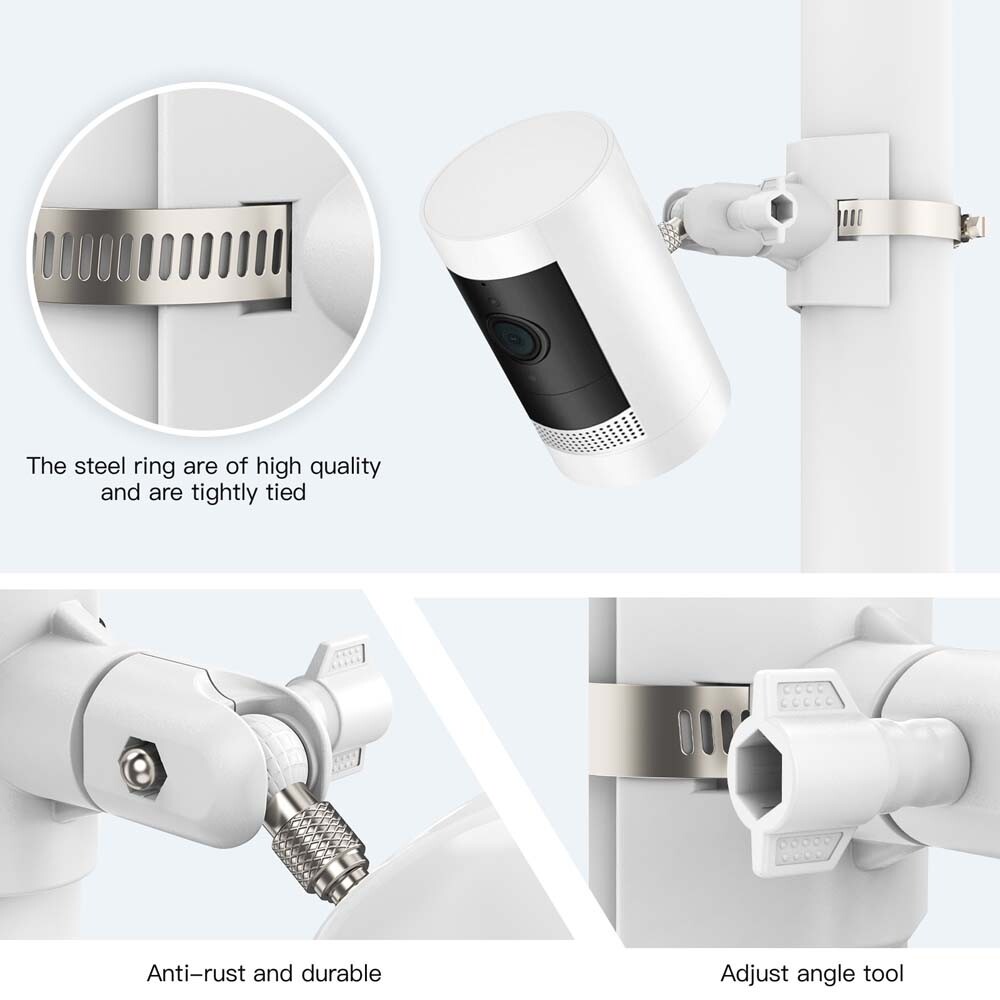 Pole/ Railing Mount Bracket for Ring Stick Up Cam Battery/Ring Indoor Cam