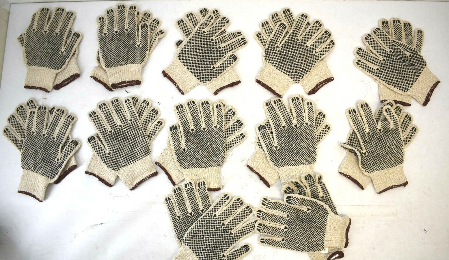 Pack Of 12 Pair Condor 5JK50E Full Finger Knit Industrial Gloves Beige Black L