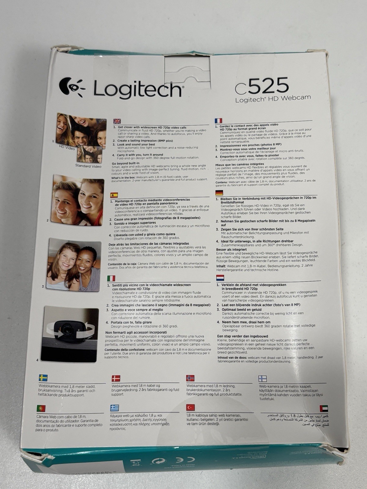 LOGITECH C525 HD WEBCAM WITH BUILT IN MICROPHONE
