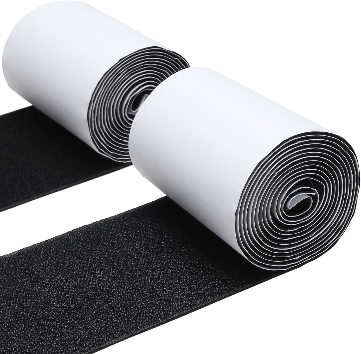 4.4 Inches x 7 Feet Strong Sticky Back Heavy Duty Hook and Loop Tape with Adhesi