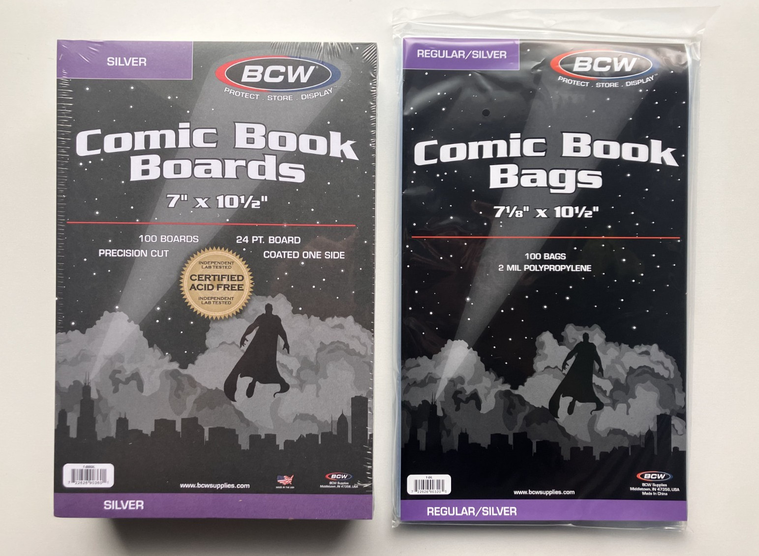 BCW Silver Comic Bags and Backing Boards (100 count)