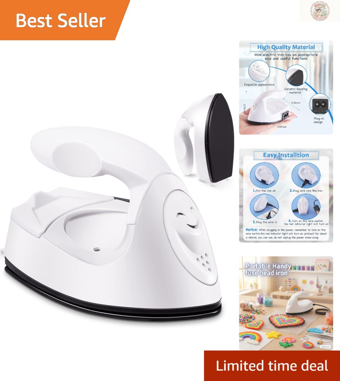 Handy Mini Heat Press Iron - Lightweight, Fast Heating for Patchwork & Fabrics.