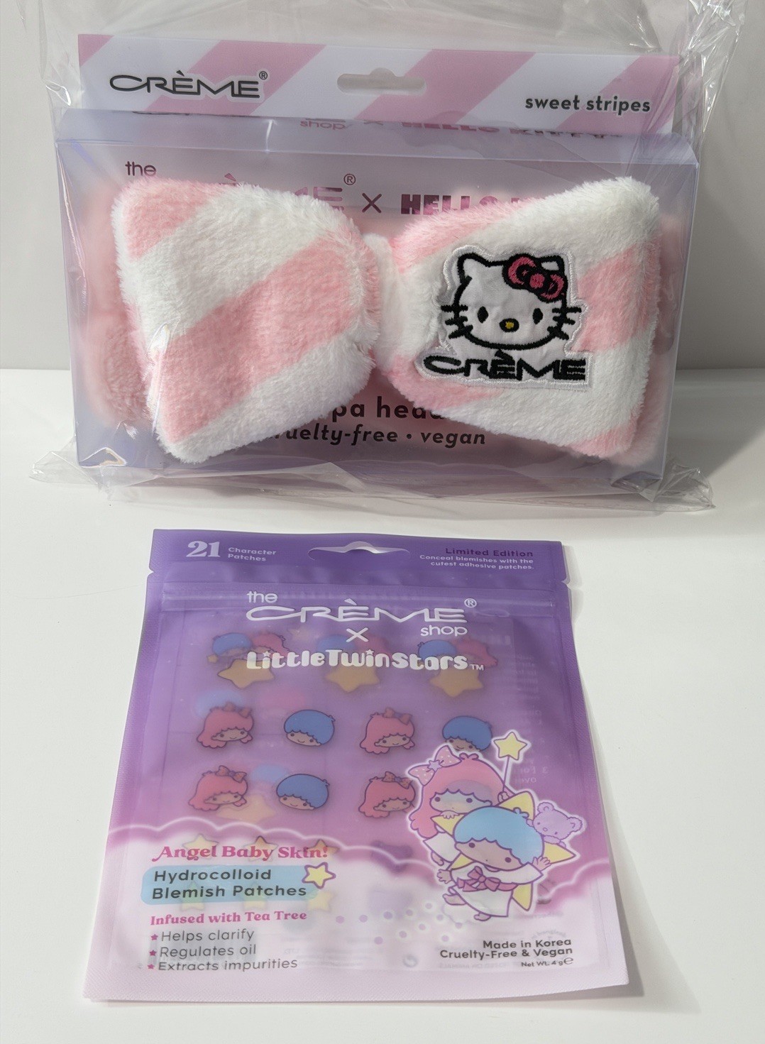Creme Shop Hello Kitty Plush Spa Headband + Little Twin Star Blemish Patch