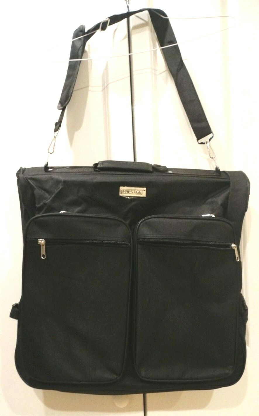Brand New! PRESTIGE Black Microfiber Travel Garment Bag, 20" x 18" x 4"