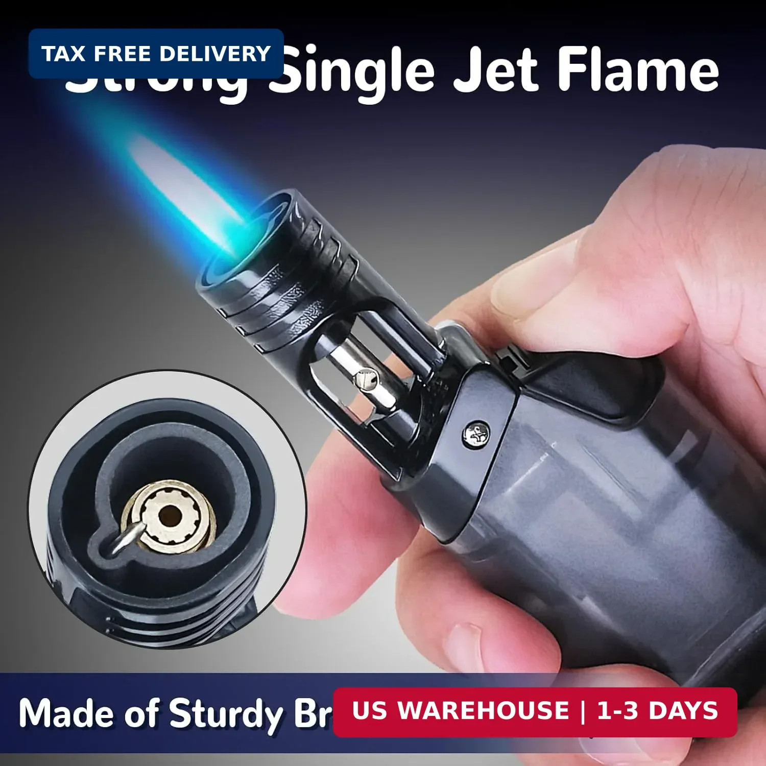 2 Pack Torch Lighter Mini Butane Multipurpose Utility Lighters with Wand Jet Fla
