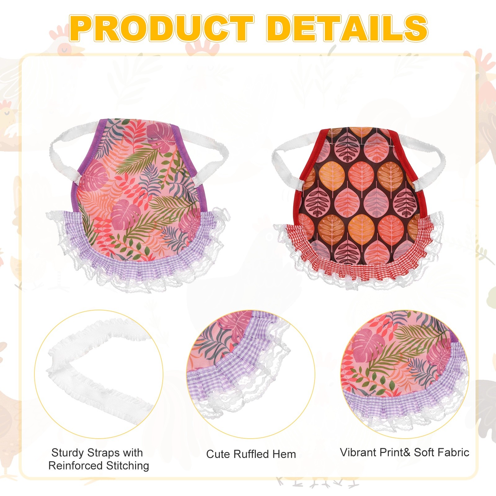 2-Pack Chicken Saddle, Chicken Apron Hens Back Protector [Mixing 2 Styles G]