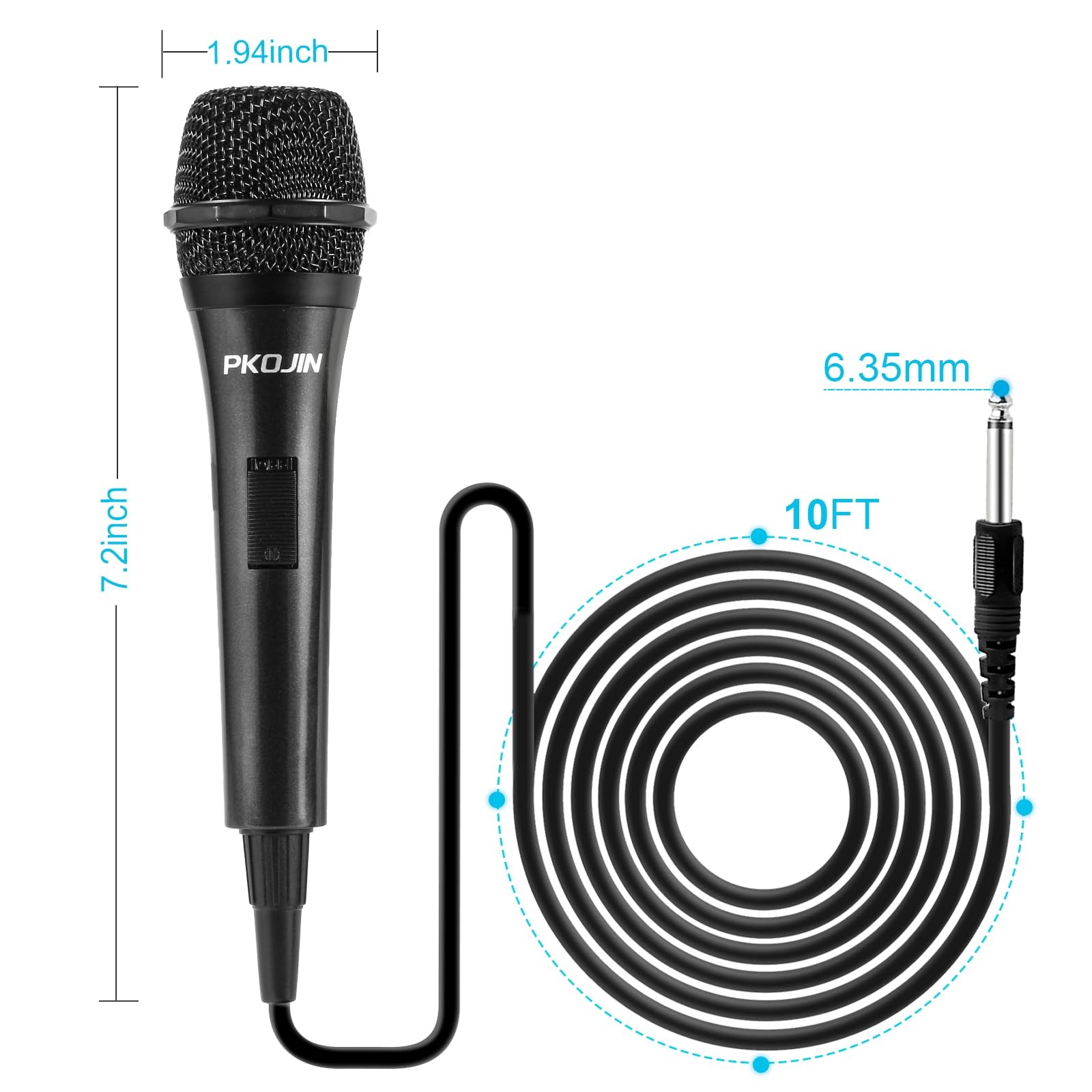 PKOJIN Dynamic Karaoke Microphone for Singing, Vocal Wired Microphone for Kar...