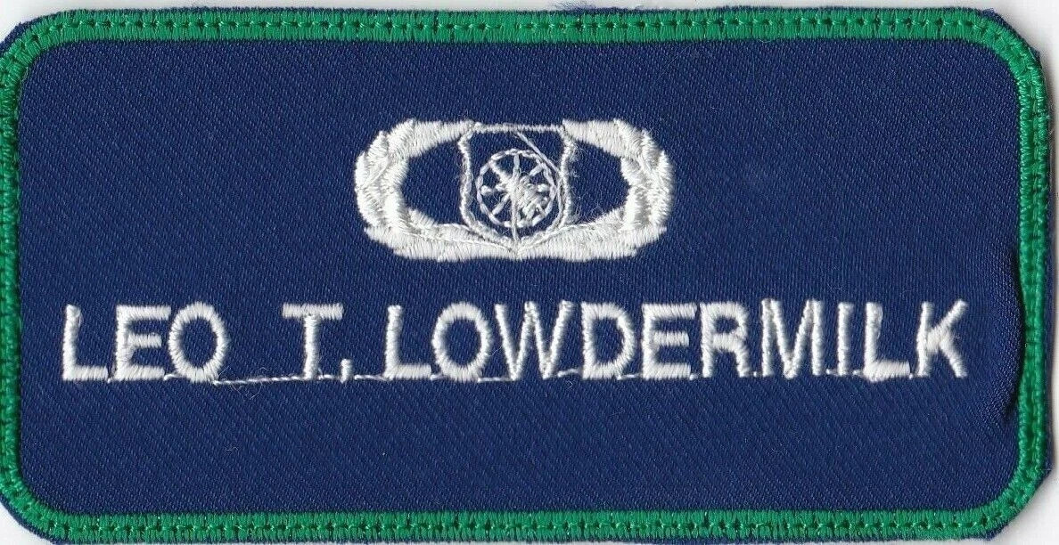 USAF Leo T. Lowdermilk Blue & Green Nametag Wing Patch A-7