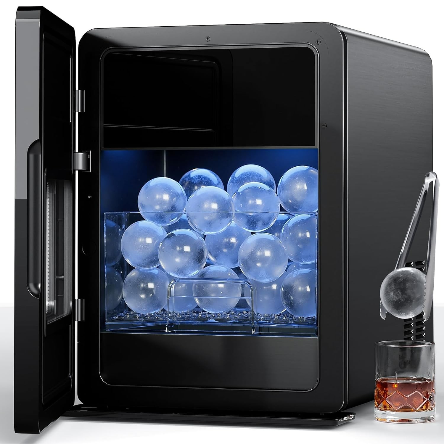 2'' Ice Ball Maker - 4 Clear Spheres in 35 Mins for Whiskey & Cocktails