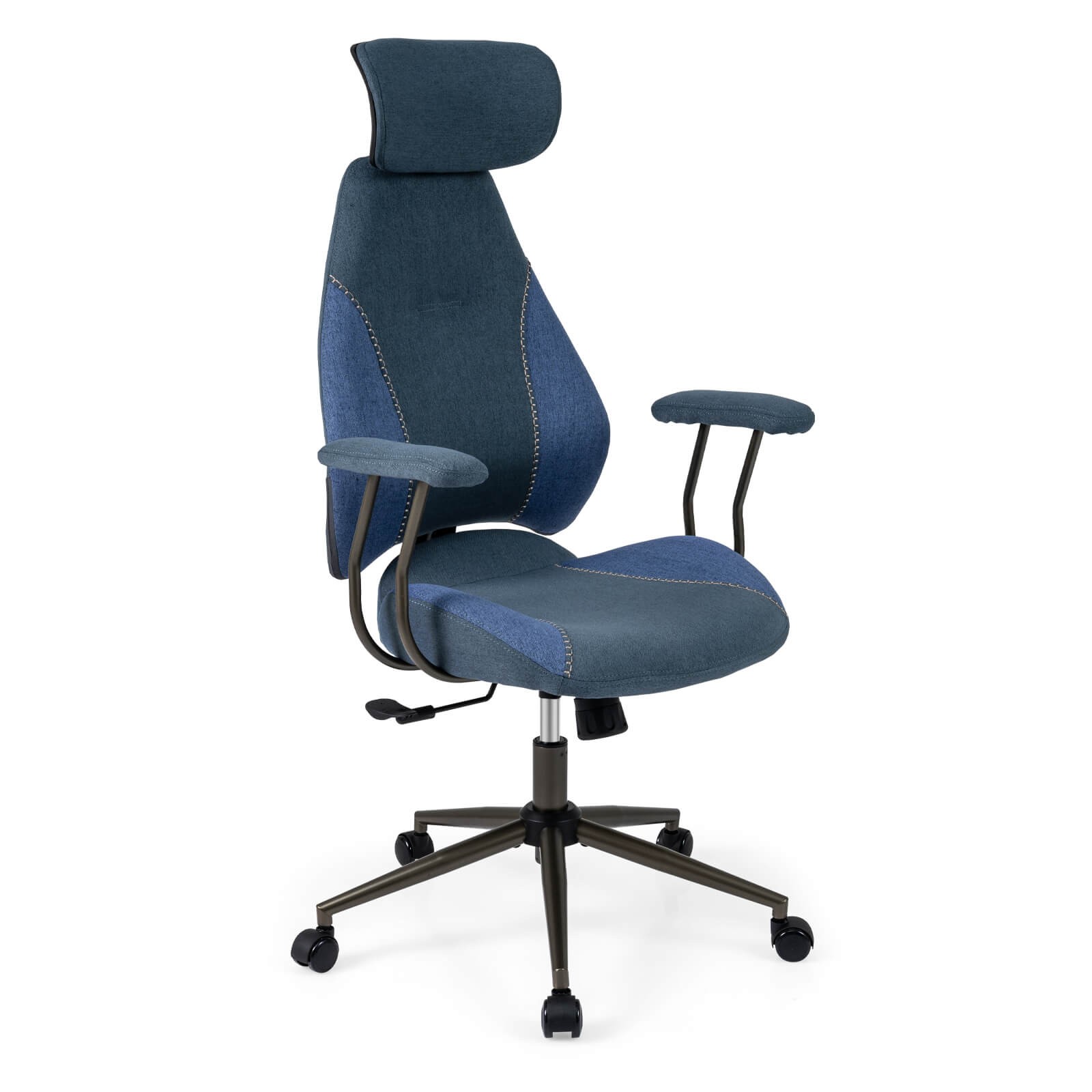 Ergonomic Office Chair w/2D Headrest, Rocking Backrest & Wheels, Gaming Chair