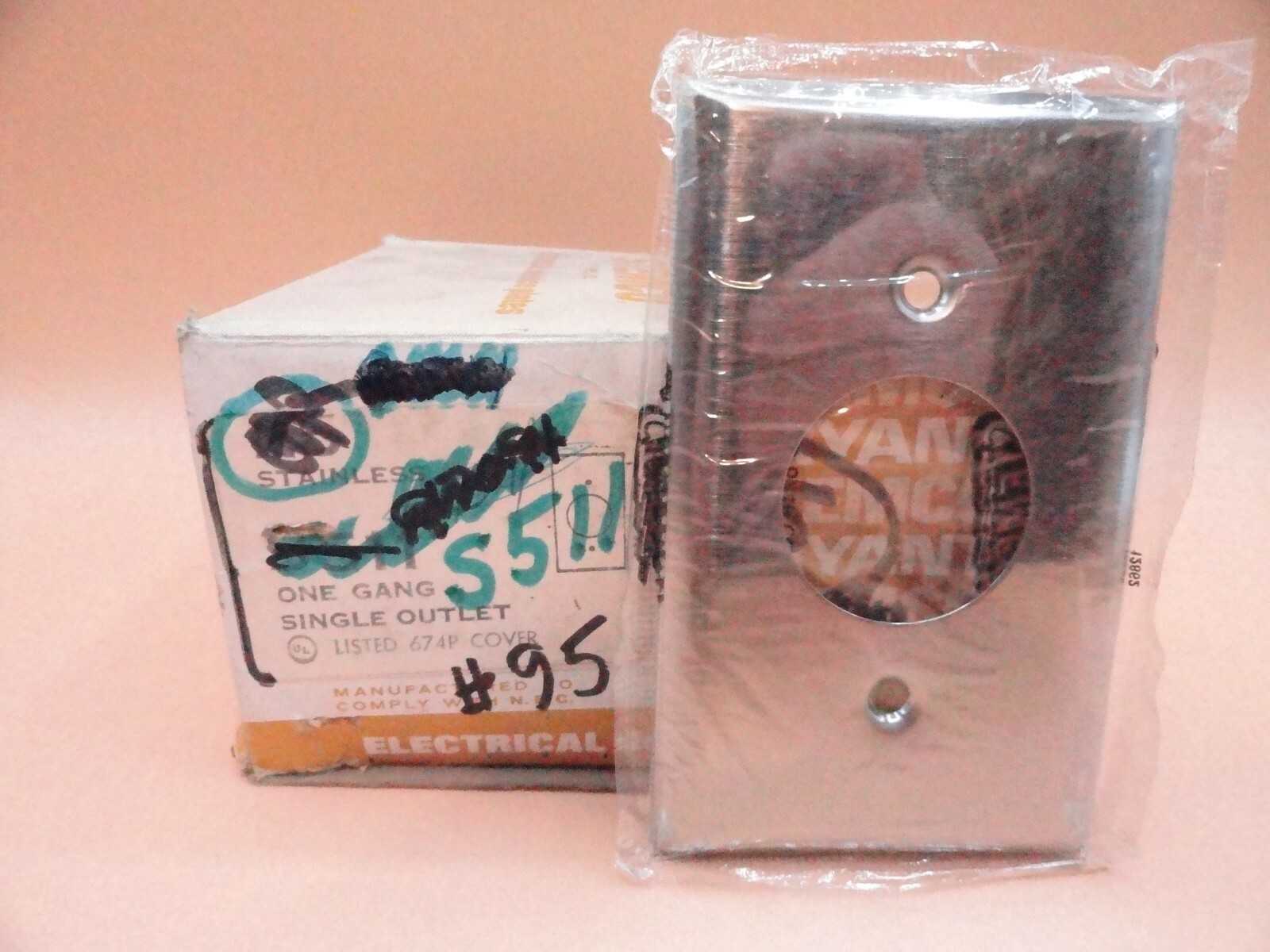 STEMCO STAINLESS STEEL 1 GANG SINGLE OUTLET COVER PLATE  S511 (QTY 1)