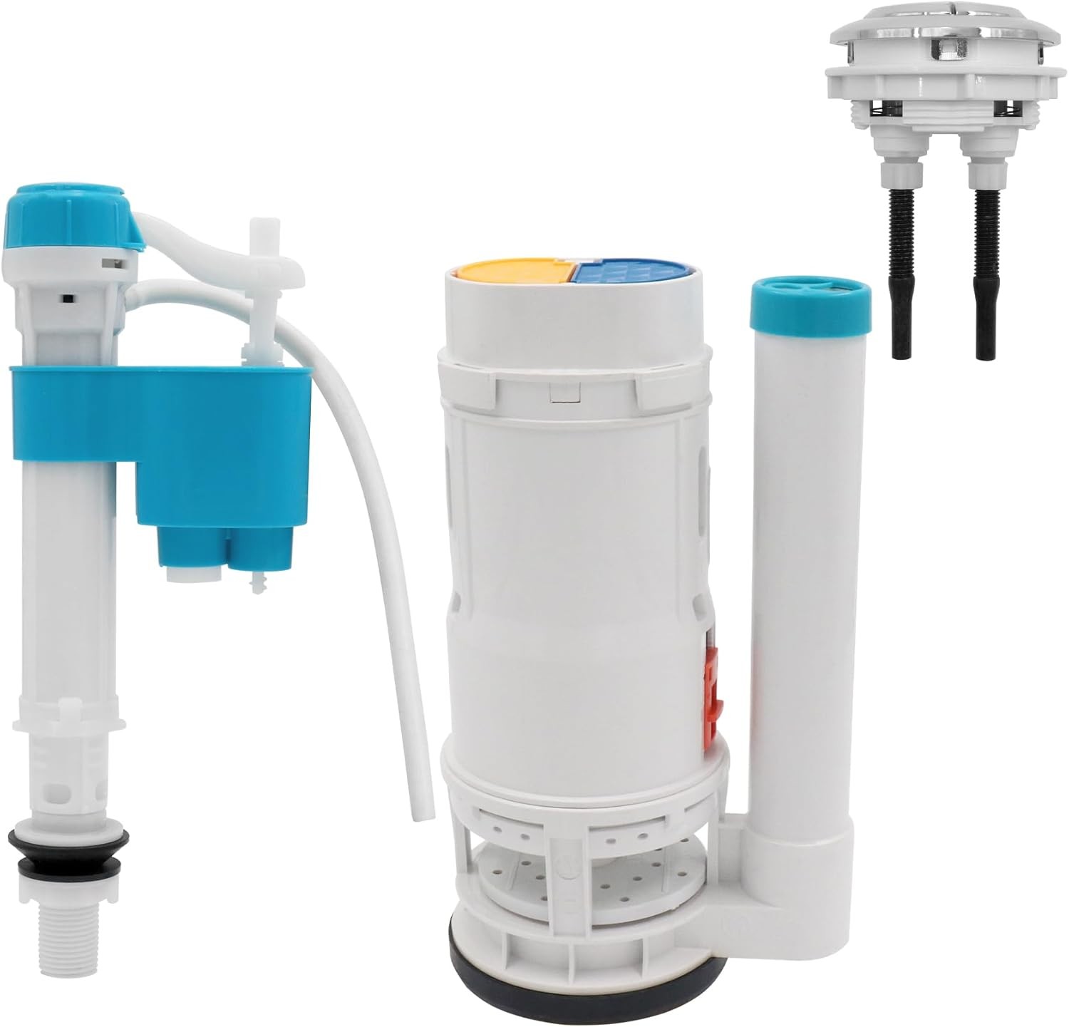 T Tulead Toilet Dual Flush Valve, Fill Push Button, Button: 2.24