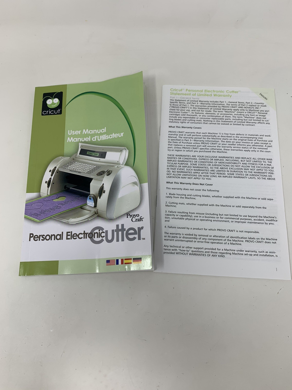 CRICUT Instruction User Manual Book Personal Electonic Cutter Machine 29-0069
