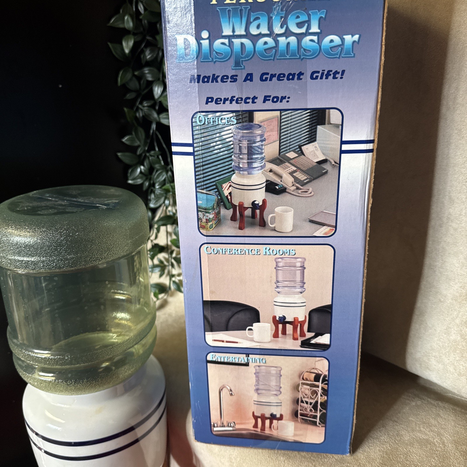 Water Crock Solid Ceramic Porcelain Dispenser 64 Oz Personal Tabletop Display