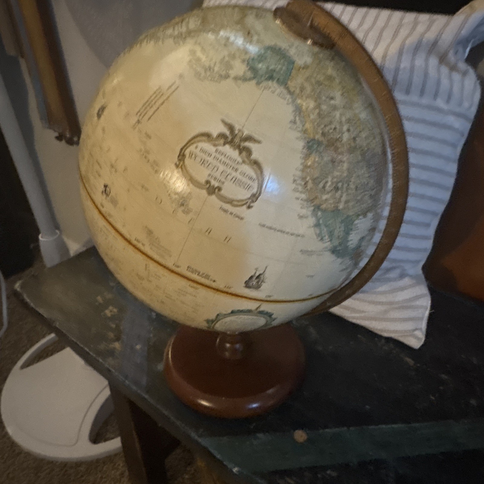Replogle World Classic Series 9in Tabletop Globe Rotating Wood Base