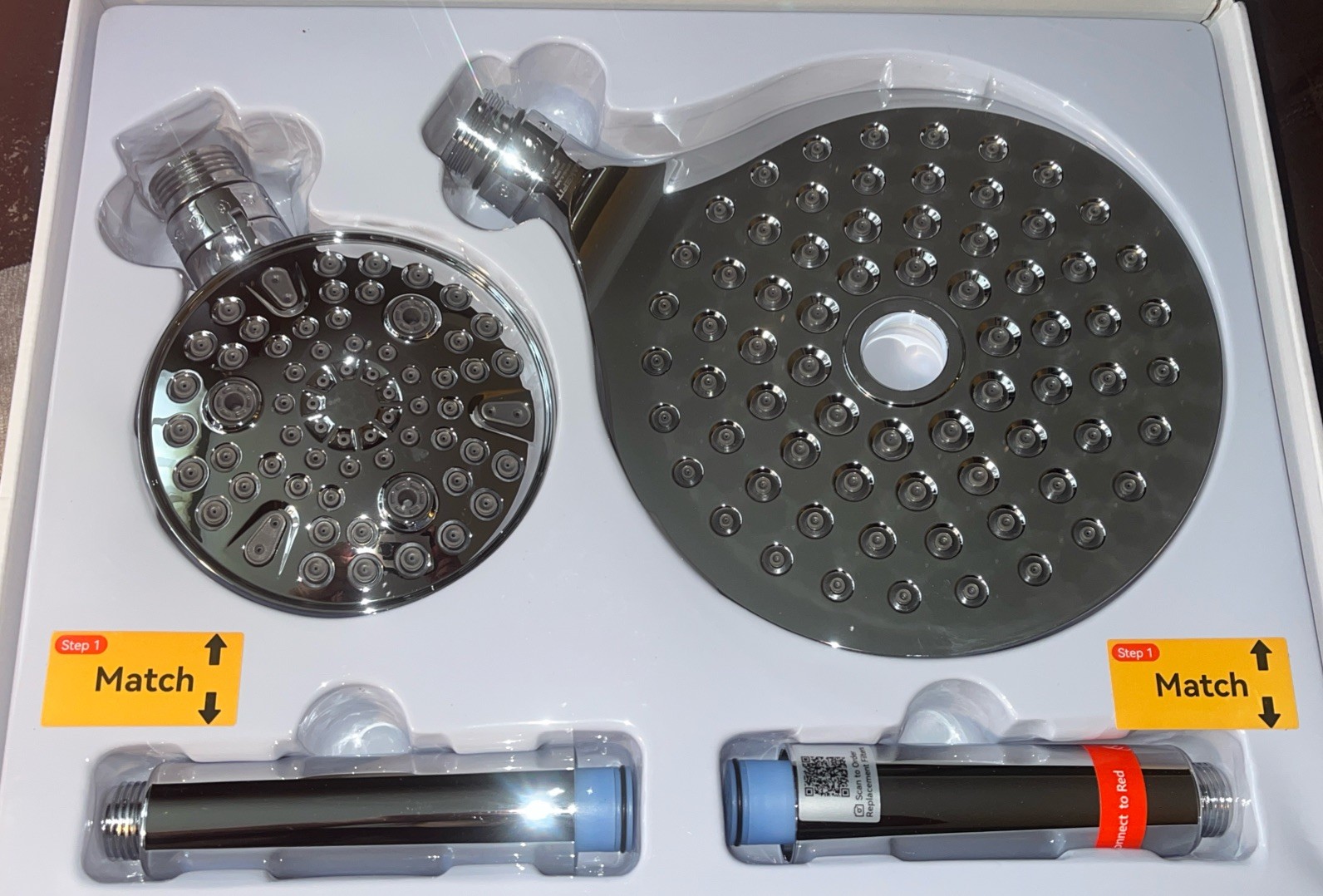 MakeFit Filtered Dual Rain Shower Head with Handheld Combo Chrome