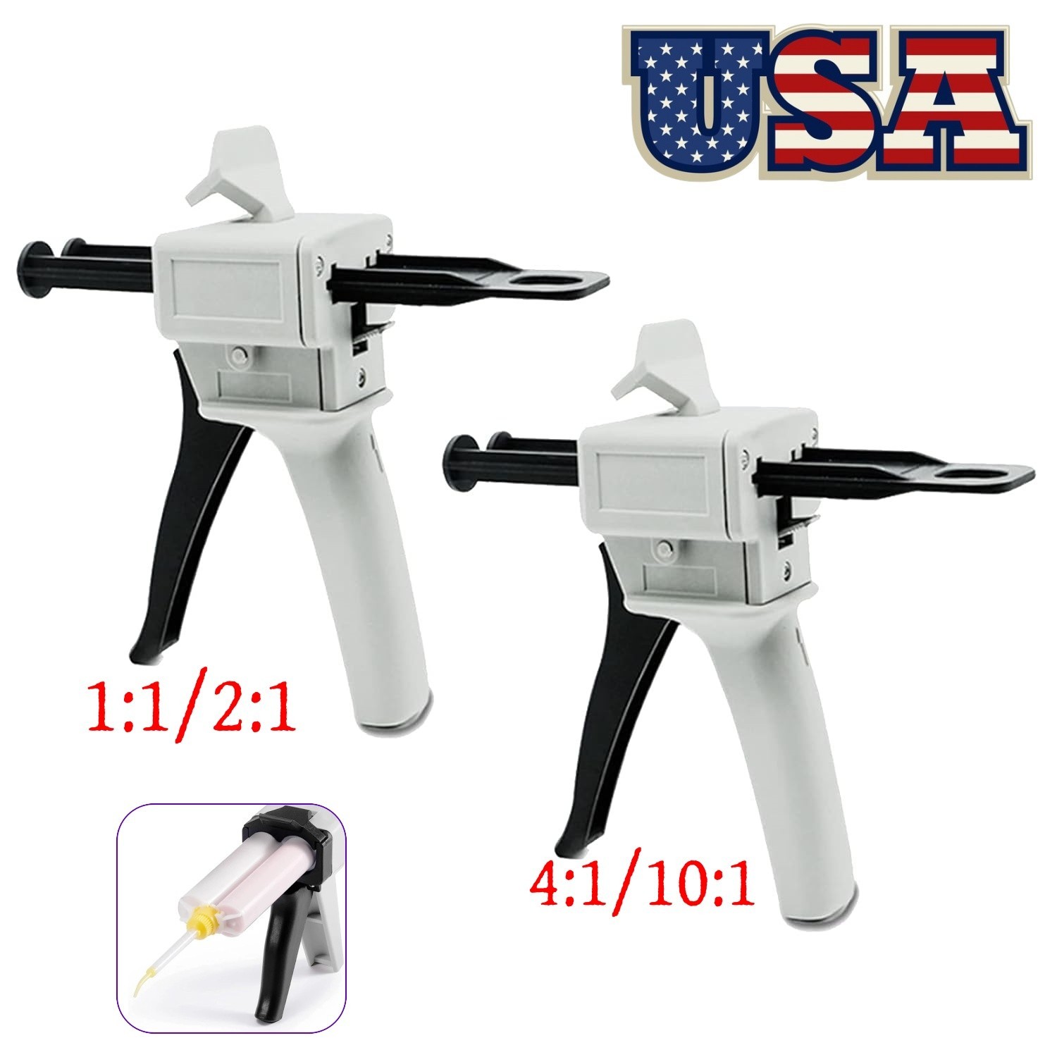Dental Impression Material Universal Cartridge Mixing Dispenser Delivery Gun 1:1
