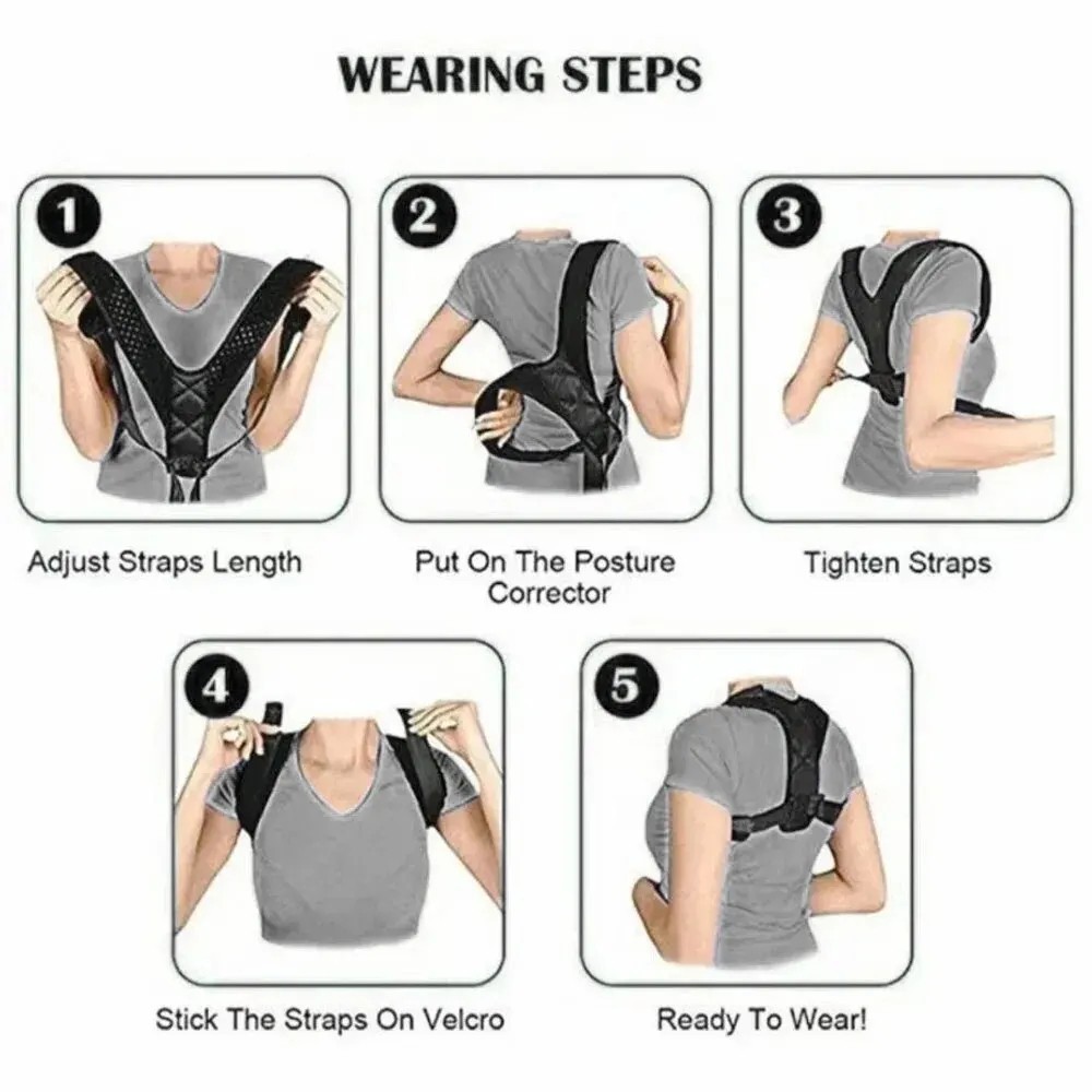 Posture Corrector men Support Back Shoulder Pro Brace Belt Adjustable women Kids