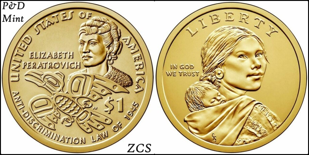 2020 P&D Sacagawea Native American Indian 1945 Anti Discrimination Law 1 Dollar