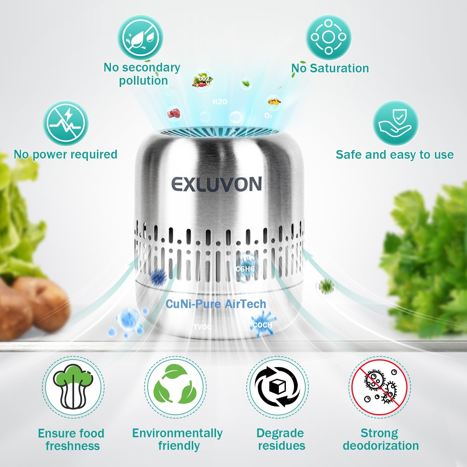 Refrigerator Deodorizer,Lasts for 10 Years Fridge Deodorizer Kitchen Gadgets ...