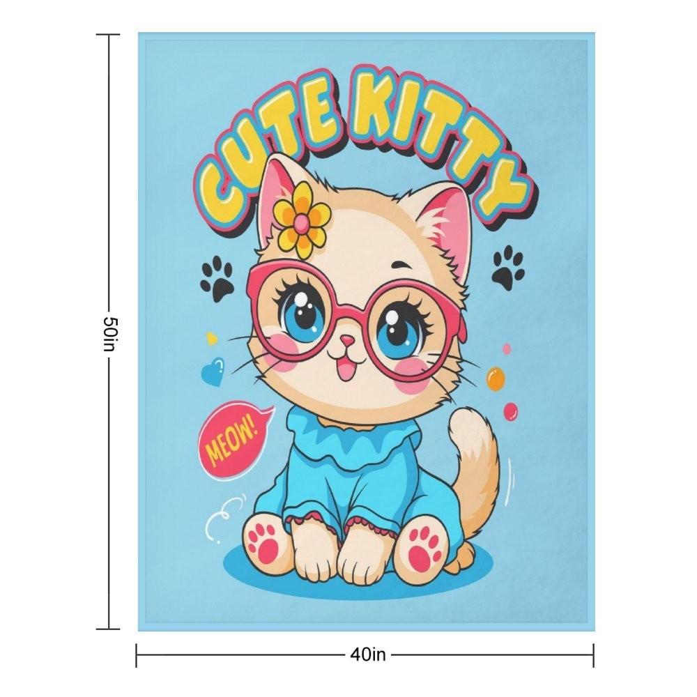 40 x 50 INCHES Illustrations Graphics Front Print Flannel Throw Blanket 6344-4