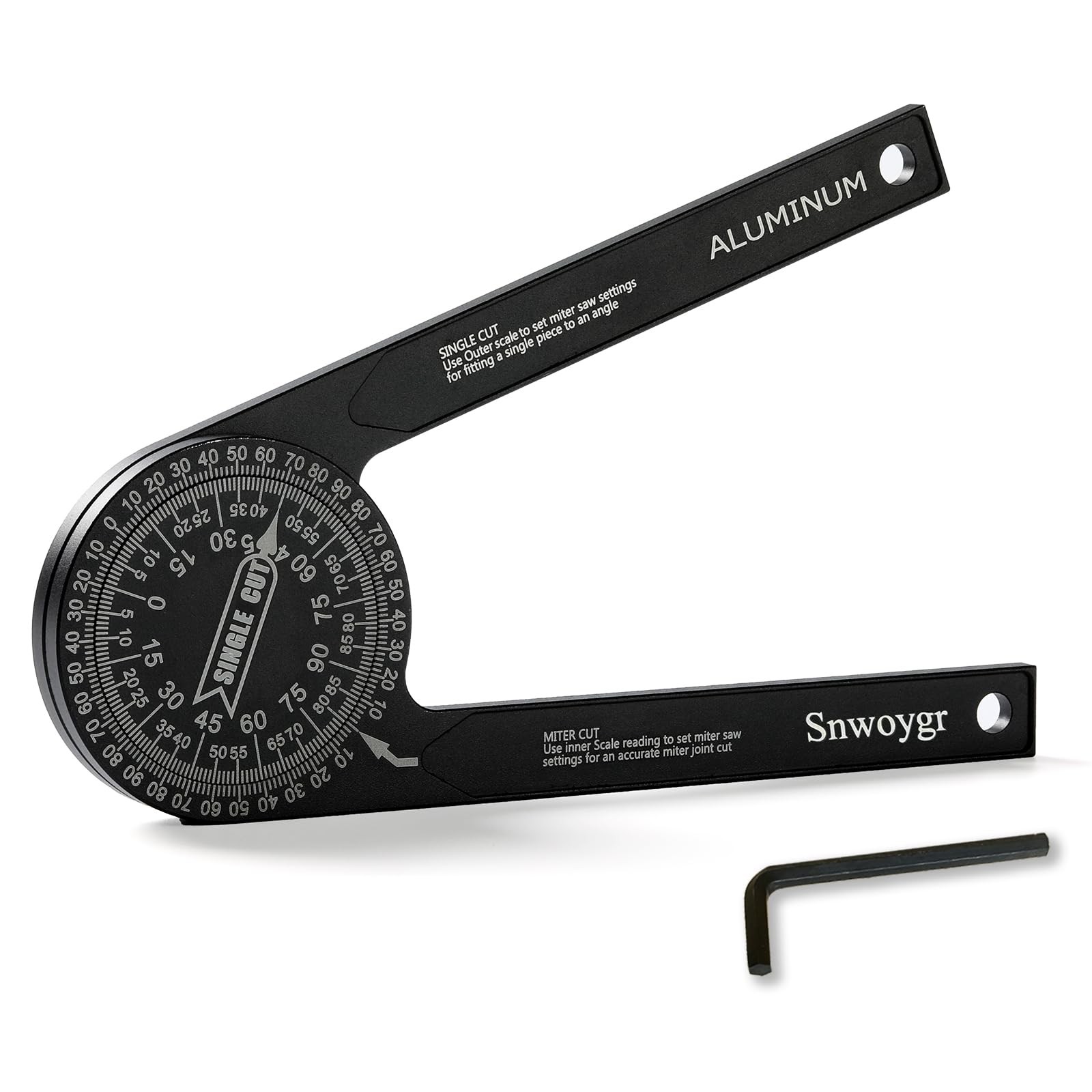 7 Inch Aluminum Miter Saw Protractor HighPrecision Angle Measuring Wrench