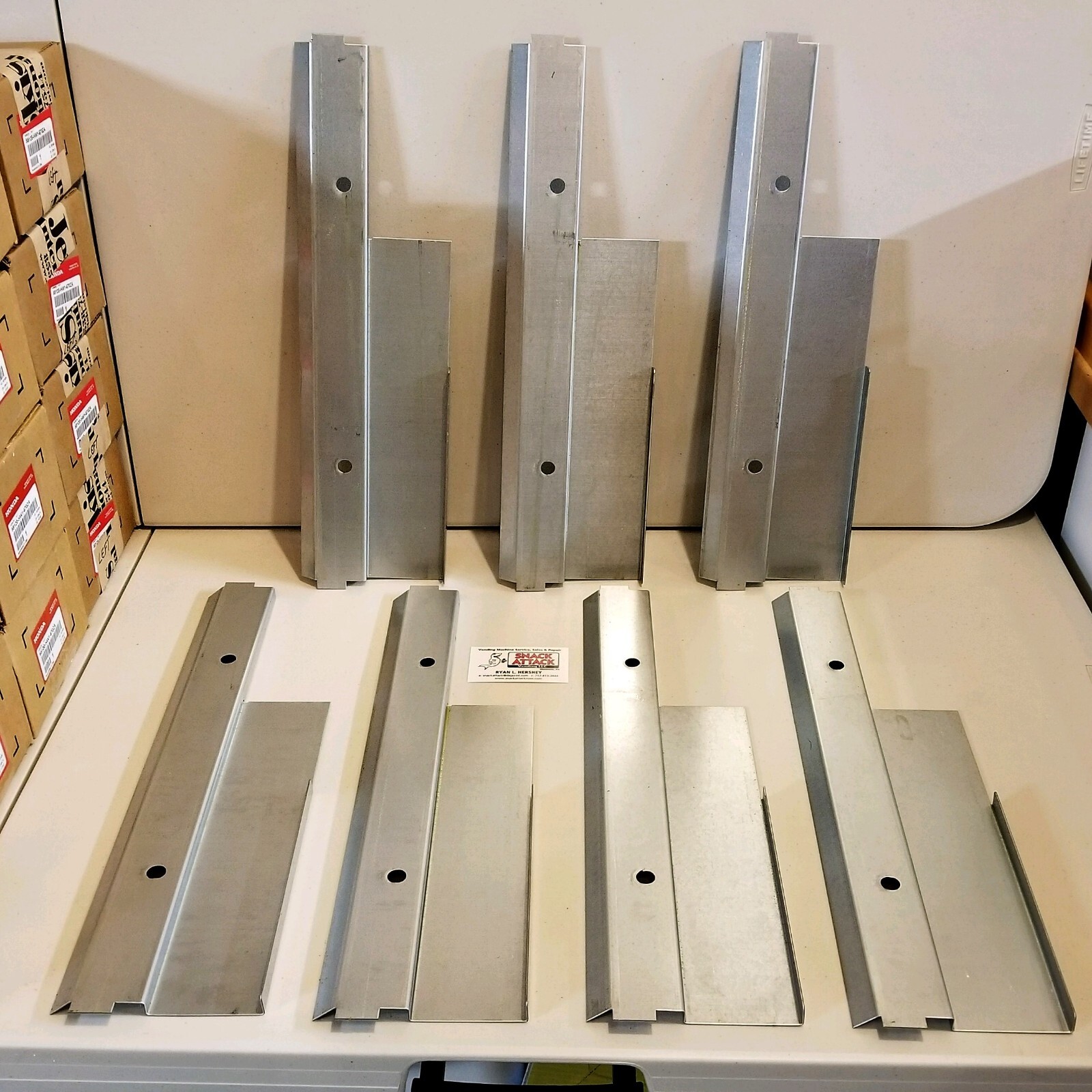 (7) DIXIE NARCO 276E SODA VENDING MACHINE SINGLE COLUMN METAL "CAN" SHIMS