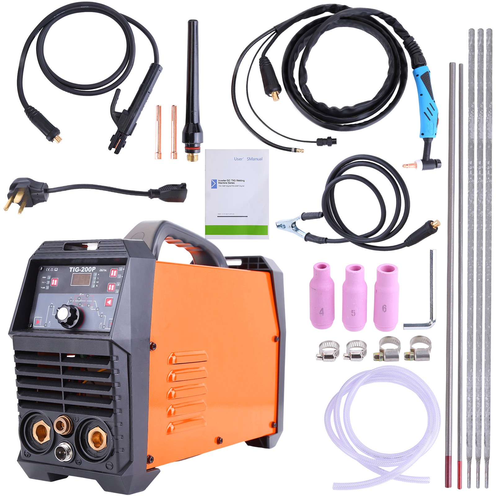 2T/4T TIG Welder 110/220V 200A TIG/Stick/Arc 2in1 Welder Digital Welding Machine