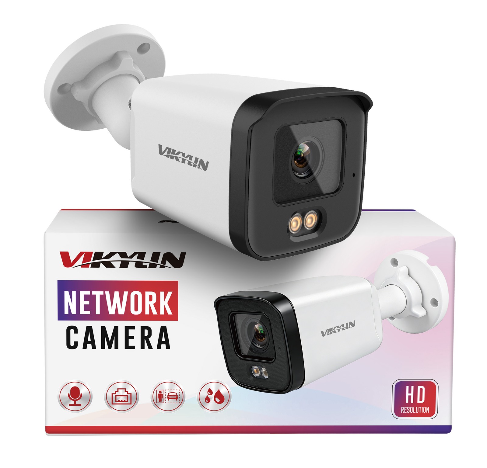 VIKYLIN 5MP Full Color POE Security Camera Built-in MIC Speaker Motion Detection