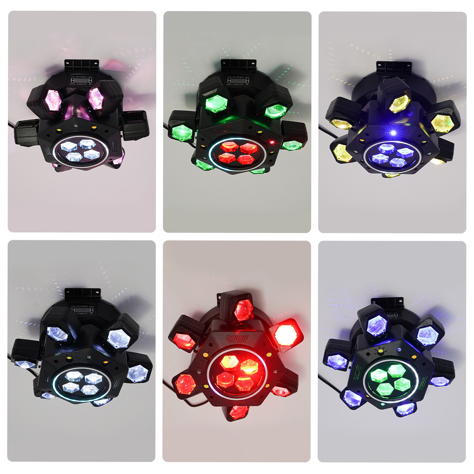 120W RGBW Stage Lights 6 Arms DJ Laser Light For Party Disco Club Bar w/ Remote