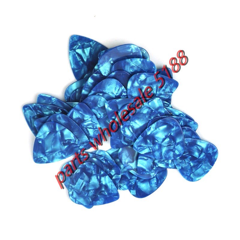 Lots of 100 pcs New Medium 0.71mm Blank Guitar Picks Celluloid Pearl Light Blue