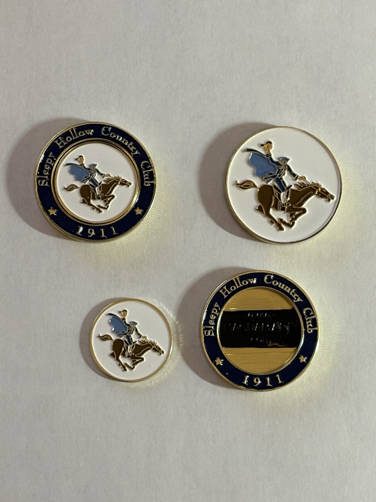 Sleepy Hollow Country Club 2 PC Double-Sided Medallion Golf Marker - A Beauty!