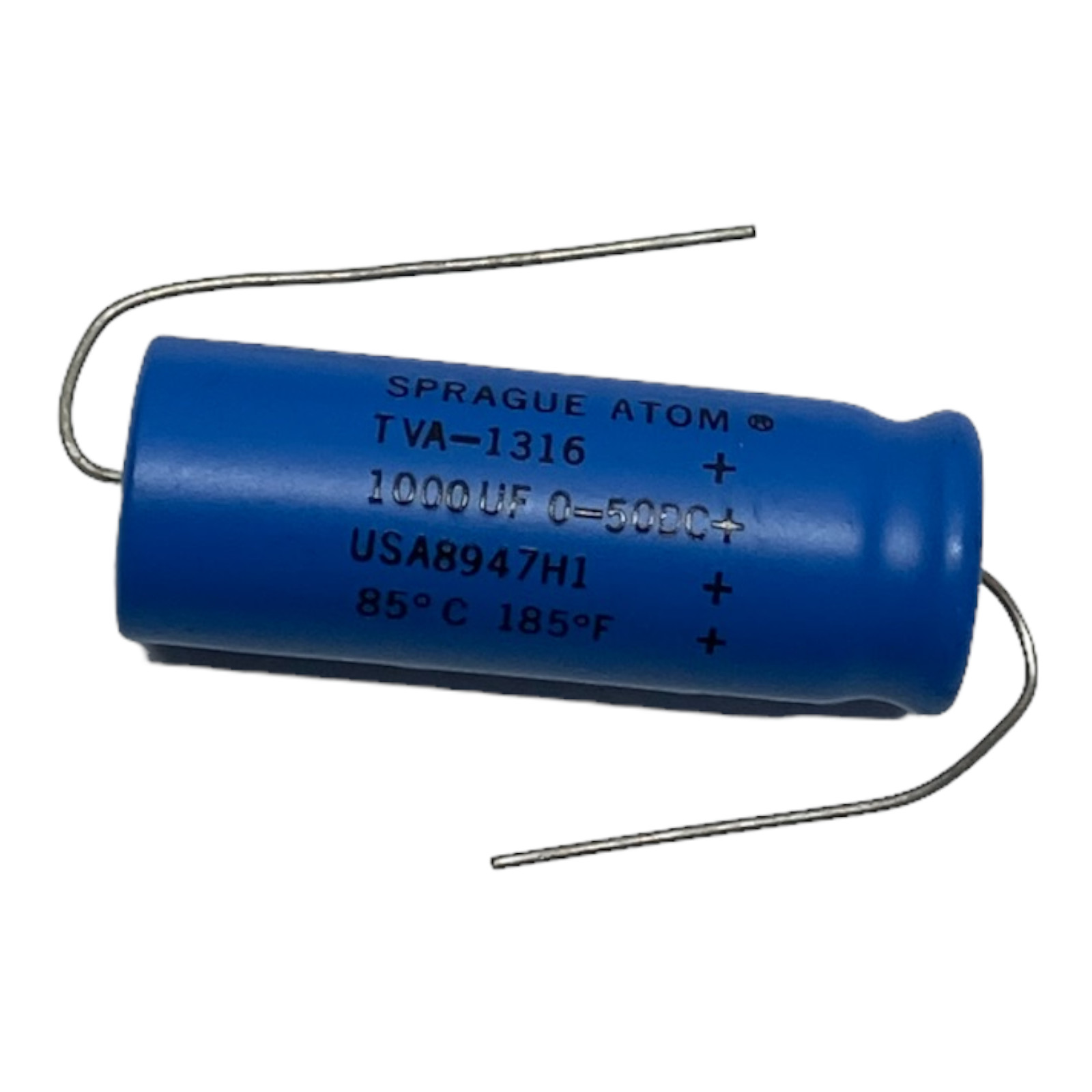 Sprague ATOM TVA1316 Axial Capacitor 1000 uF 50VDC, Made in USA