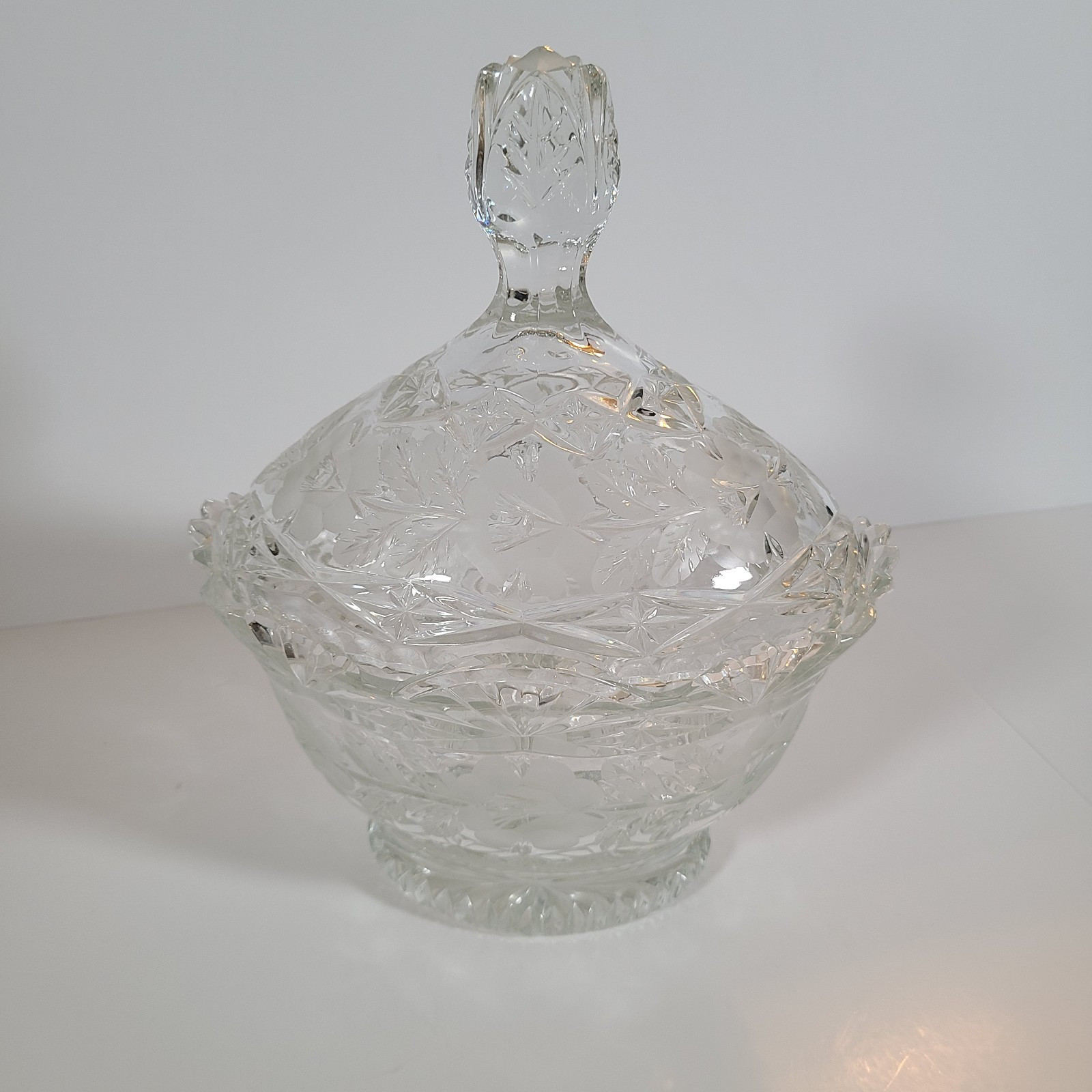 Imperial Vintage Oval Crystal 24% Lead 10.5 inch Candy Bowl