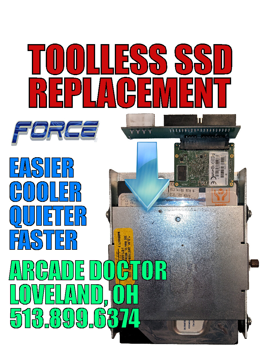 Megatouch FORCE 2006 Toolless Hard Drive SSD Flash Memory Replace for Radion/Evo
