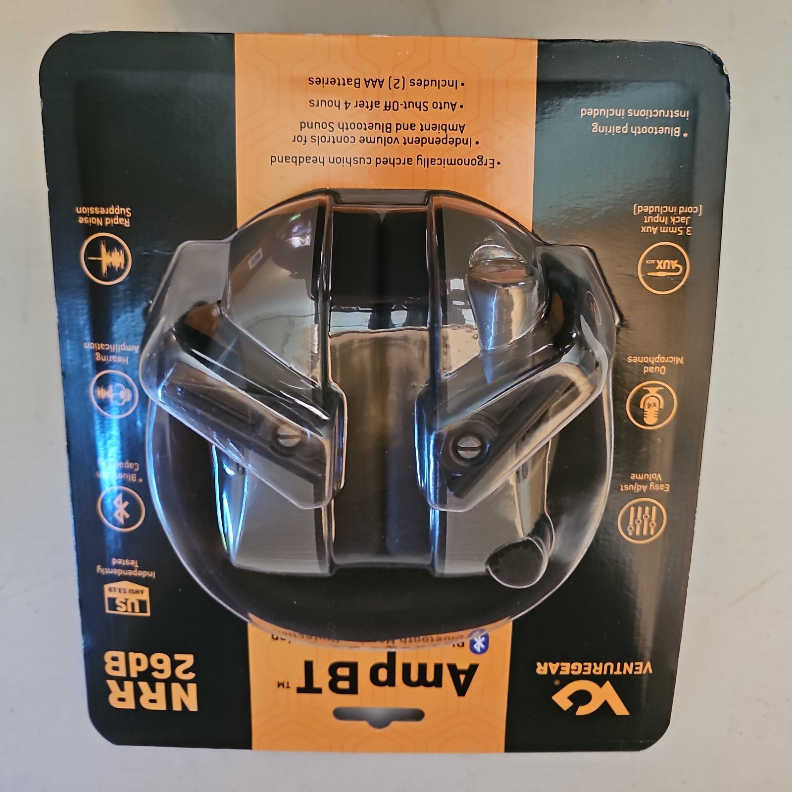 Pyramex Venture Gear Amp BT Electronic Earmuff Bluetooth 26 Db Tan