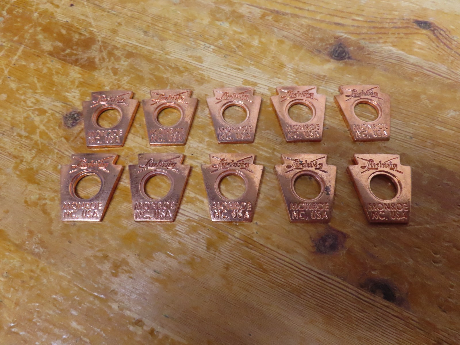 Ludwig Drums Brass Cast Keystone Badges Monroe, NC USA Classic Maple $27 each
