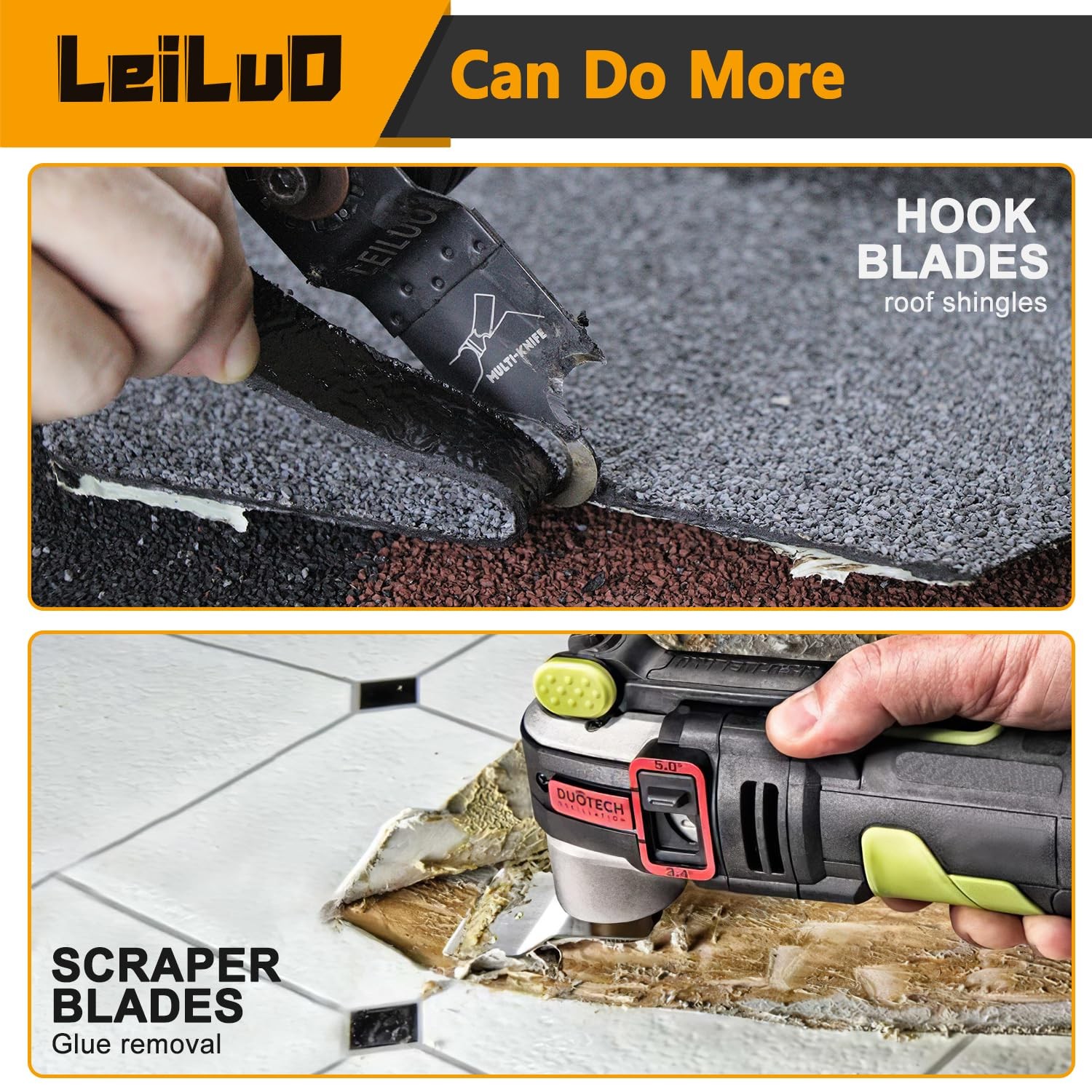 LEILUO 156 Pcs Multitool Blade Kits Oscillating Tool 156Pcs Set, BLACK