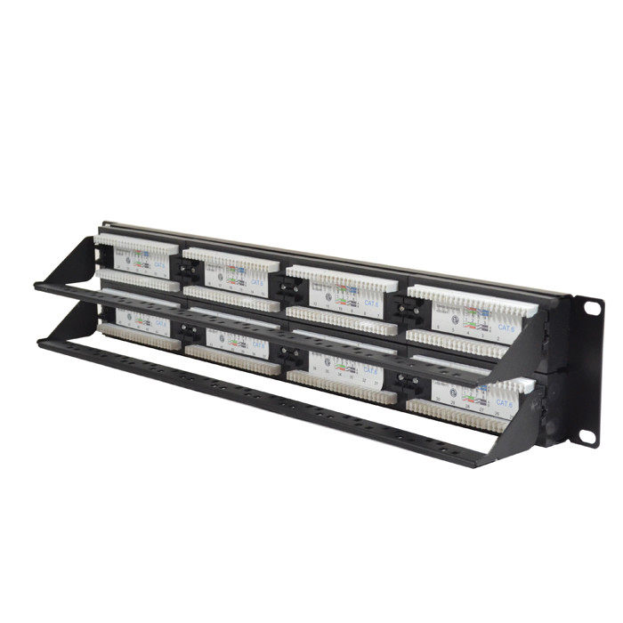 Cat6 UTP 48 Port Network LAN Patch Panel 2U 110 with cable management