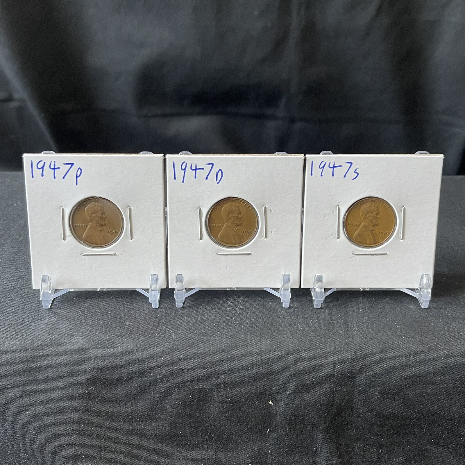 1947 P,D,S Lincoln Wheat  Cent Collectible Coins (CIRCULATED)