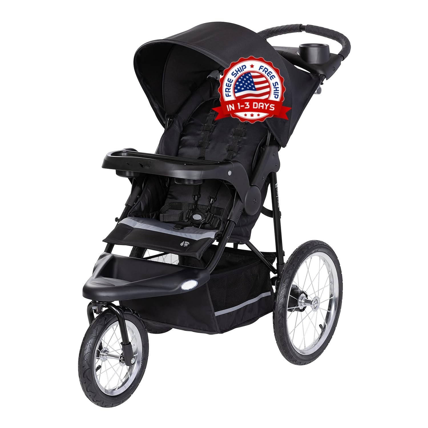 Coche Andador De Bebe 3 Ruedas Con Portavasos Y Almacemiento Plegable Seguro