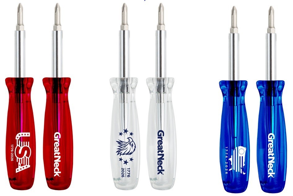 Greatneck America 250 Multi-Bit Screwdriver, 6 in 1 Phillips Flat Slotted USA