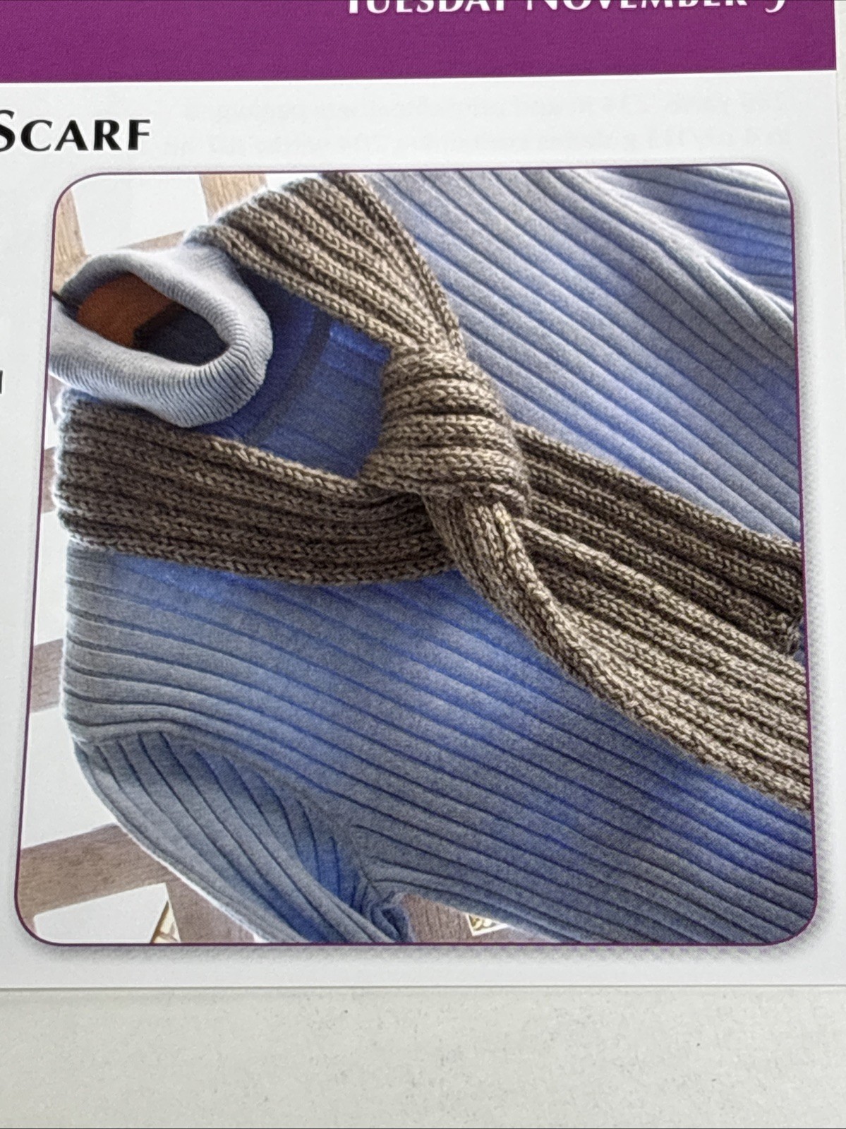 Frances Boyle's Scarf Knitting Pattern Card Page